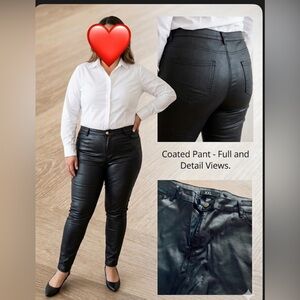 High Rise Black Coated Jeans